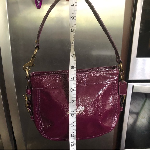 Purple Cranberry Coach Patent Leather Mini Bag - Picture 9 of 16